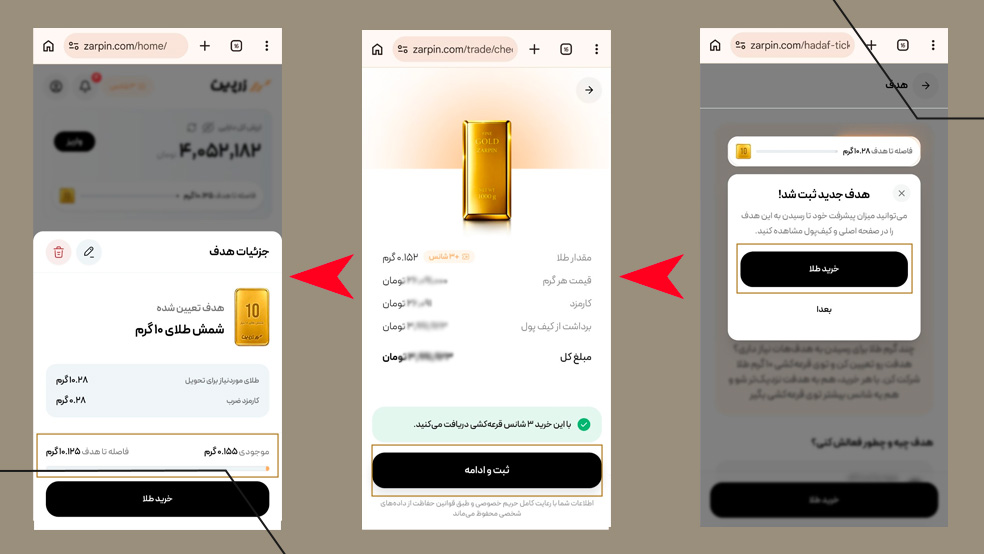 آموزش شروع پس انداز با هدف زرپین 2